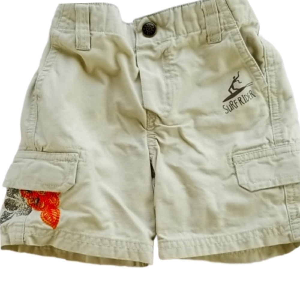 Retro Surf Rider Tan Cargo Shorts